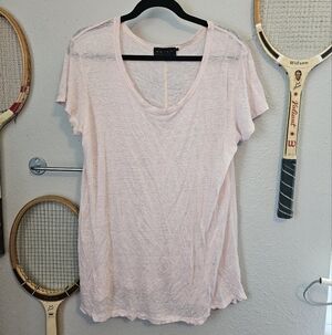 Hatch Linen Women's Pink T-Shirt 1 Small Maternity